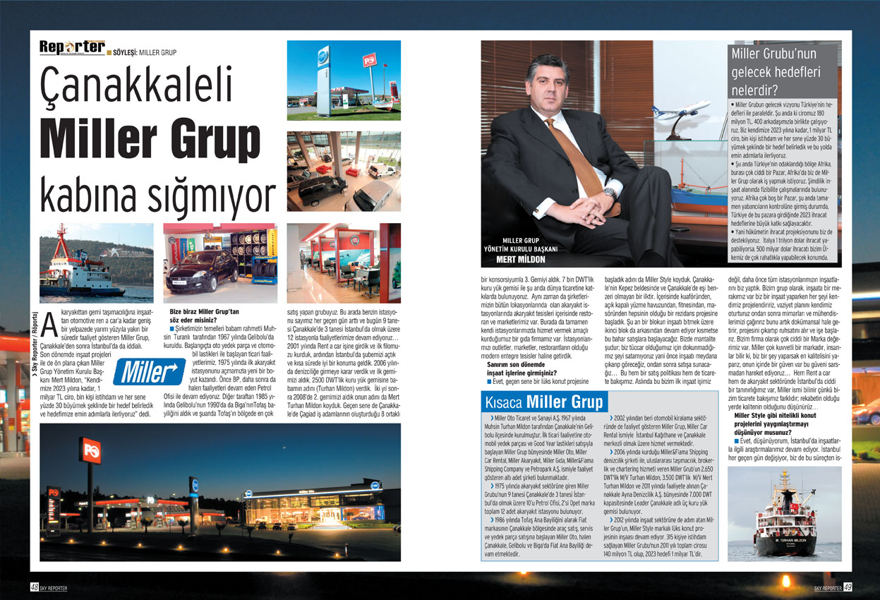 Reporter Dergisi - Çanakkaleli Miller Grup Kabına Sığmıyor